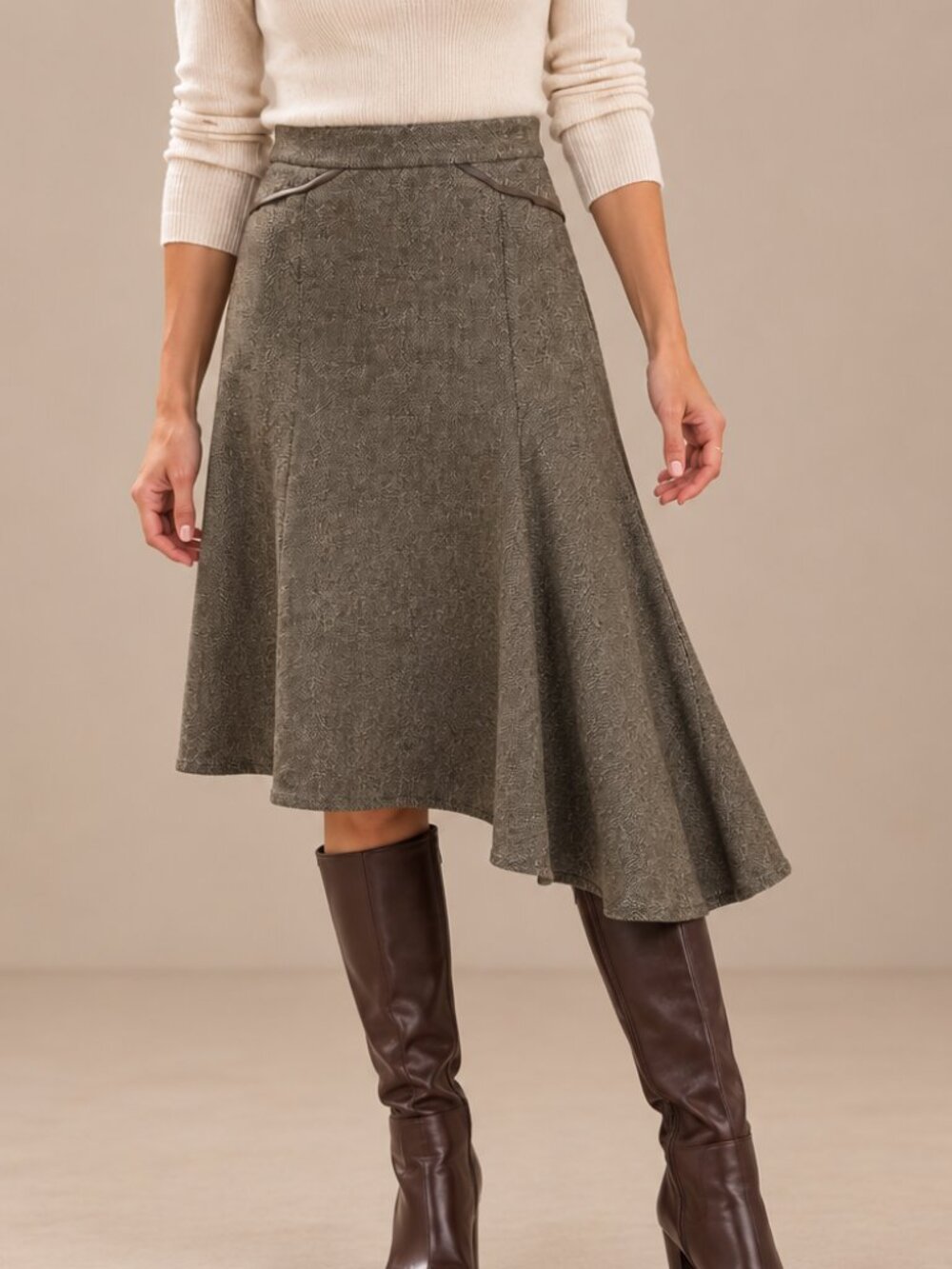 Stills Tweed Asymmetrical Midi Skirt 8